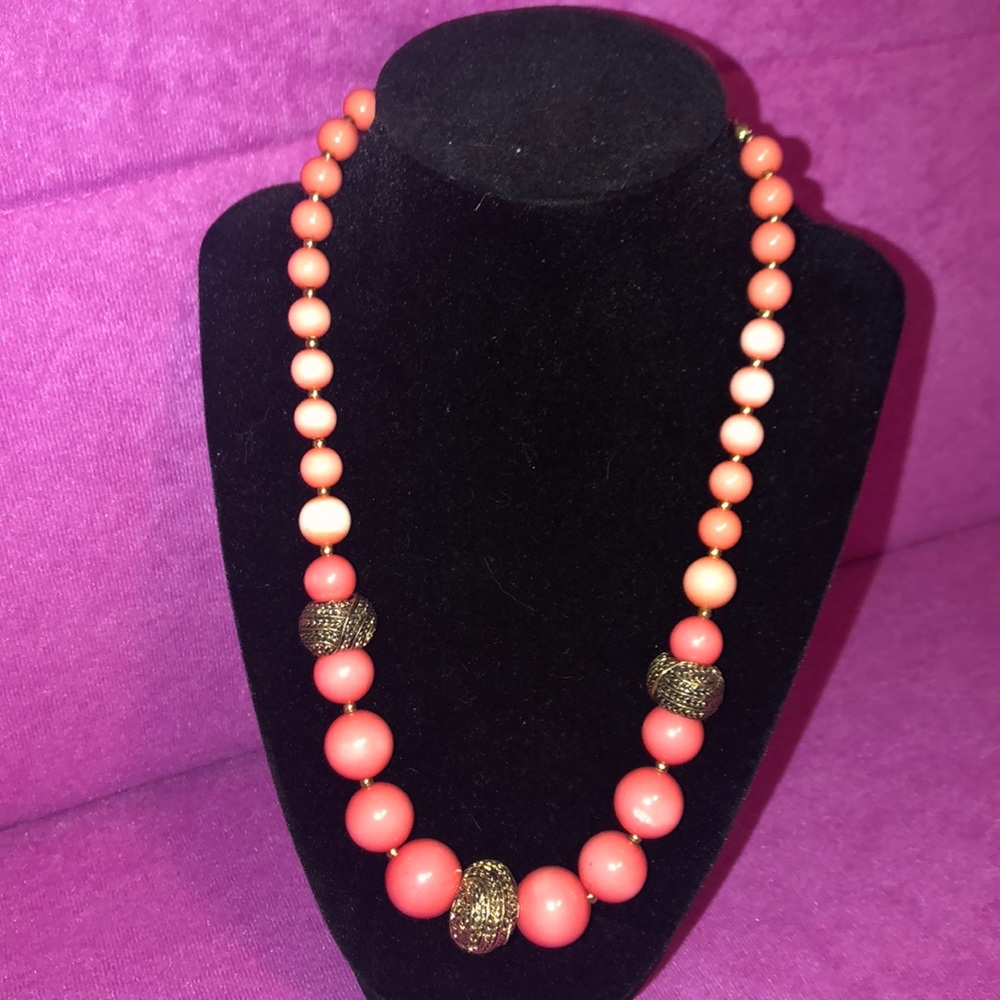 Pink Wood Bead Necklace